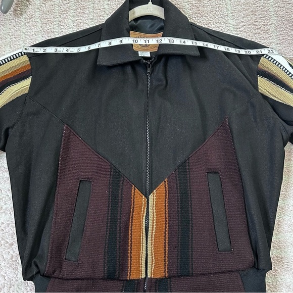 Buffalo Nickel Southwest Bald Eagle Cropped Bomber Jacket Black Western Size XS - Picture 6 of 14